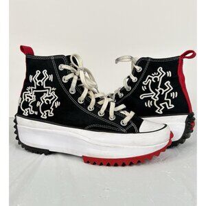 Converse x Keith Haring Edition Run Star Hike Black Red Shoes Womens 10 Men 8.5